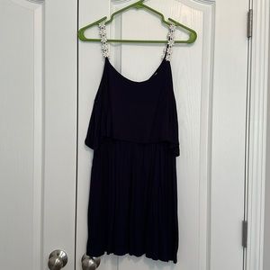 Medium Navy Blue Miss Daisy Sundress with Daisy Straps